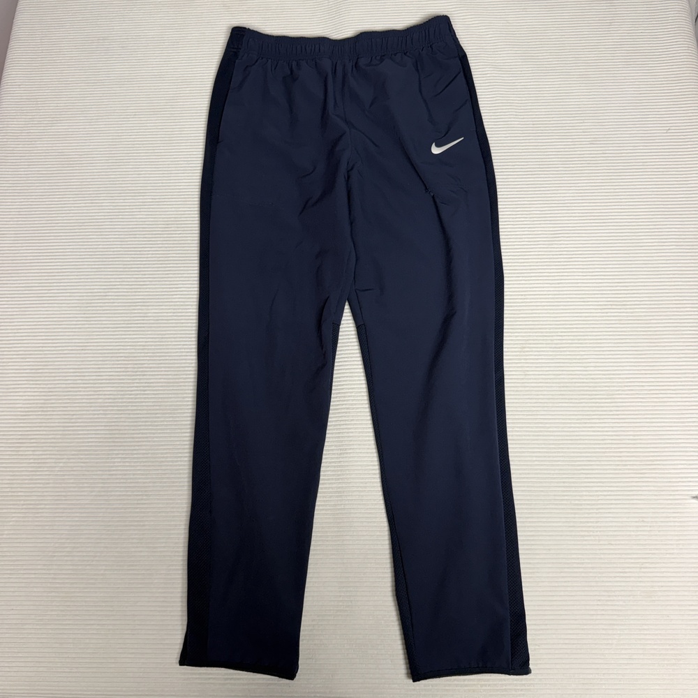 Nike Pants Mens Medium Blue Track Elastic Waist Mesh Panel Ankle Zip Swoosh